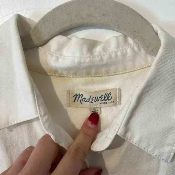 Madewell Boxy Button Down Top - white 100% cotton - Picture 2 of 5